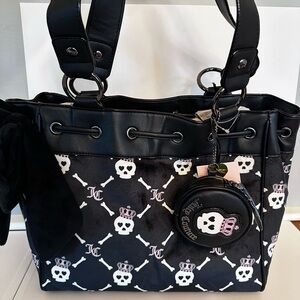 Juicy Couture Black and White Skull Tote